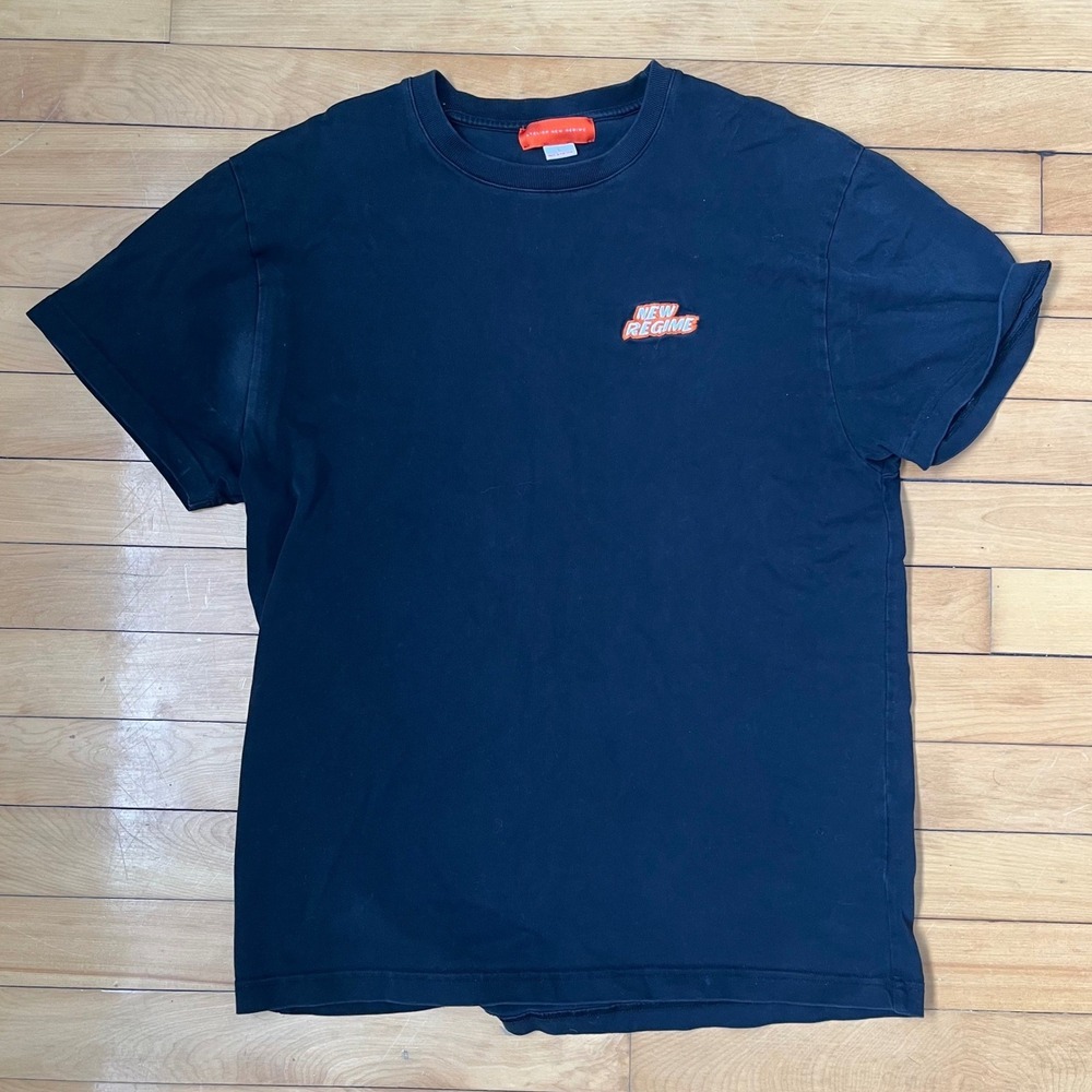 Atelier New Regime Black Short Sleeve Embroidered Logo T-Shirt Mens Large L